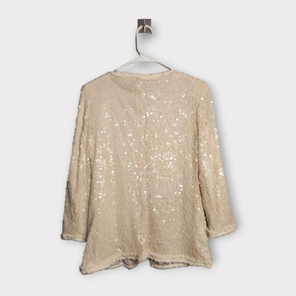 Zara Sequined Raw Hem Blazer S - Picture 4 of 5